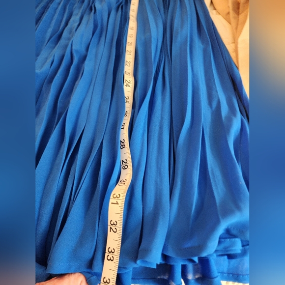 Michael Kors Elegant Royal Blue Pleated Skirt Elastic Waist Stretch 1X Old Money - Picture 7 of 8
